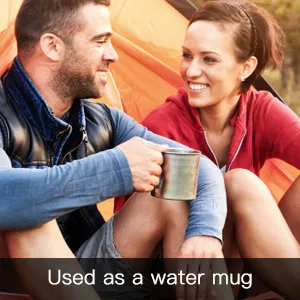 Lixada Camping Cup Pot 750ml Stainless Steel Water Cup Mug with Foldable Handles and Lid for Outdoor Camping Hiking Backpacking - Camping Cup