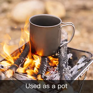 Lixada Camping Cup Pot 750ml Stainless Steel Water Cup Mug with Foldable Handles and Lid for Outdoor Camping Hiking Backpacking - Camping Cup
