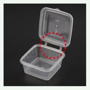 RIKICACA 4oz 200 Pack Small Plastic Containers with Lids Jello Shot Cups with Lids Portion Cups with Lids Sauce Cups Disposable Condiment Containers for Food (Square) - Hinged lids portion cups snack pack souffle cups small pudding cups travel condiment containers 4oz
