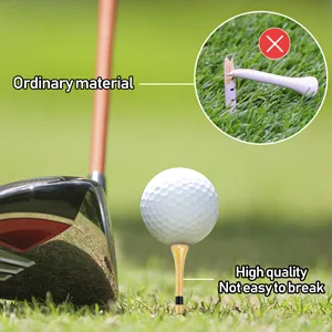 HUAEN Golf Tees Bamboo Tees 150 Pack 3-1/4 Inch Unbreakable Long Tees Bulk Low Friction and Resistance - product information 2