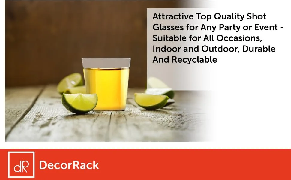 DecorRack 1 Oz Shot Glasses Hard Clear Plastic Shot Cup Disposable Party Cups Mini Cups Shot Glasses (80 Pack) - 1 shot glasses 3