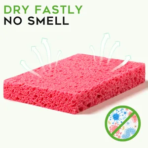 Cleaning Scrub Colored Sponge Non-Scratch Kitchen Cellulose Dishwashing Sponge 16Pack Biodegradable Natural Sponge 16 Count (Pack of 1) - no smell spones