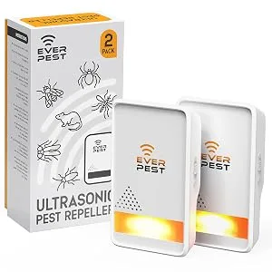Ultrasonic Pest Repeller Plug in - Electronic Insect Control Defender - 2 Pack Spider Flea Rodent Mosquito Mouse Moth Roach Squirrel Scorpion Rat Bat Bee Wasp German O - at atomic bracelet cedar chips deals earwig eggs fruit gnat guardian household