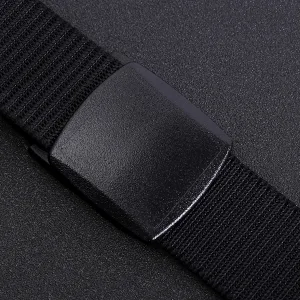 WHIPPY 2 Pack Nylon Belt Outdoor Military Web Belt with YKK Plastic Buckle Men Tactical Webbing Belt in 1.5 Inches Width 3-black Stripe+grid Fit Pants Below 40" - BELT FOR MEN