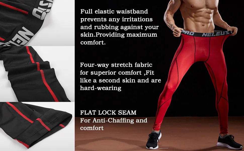 NELEUS Men's Dry Fit Compression Pants Workout Running Leggings Large Capris: Black(grey Stripe) 3 Pack - four-way stretch fabric for superior comfort ,Fit like a second skin and are hard-wearing