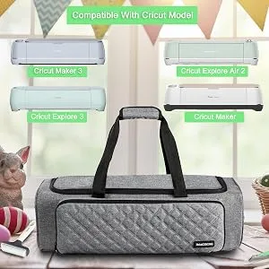 IMAGINING Carrying Case Bag Compatible with Cricut Maker Maker 3 Explore Air 2 Explore 3 Large Opening Cricut Storage for Cricut Accessories Grey-Full Open - cricut maker 3
