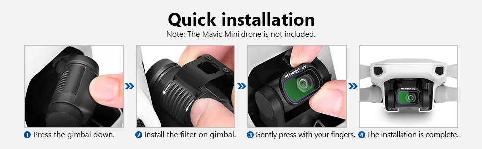 NEEWER ND Filter Set Compatible with DJI Mavic Mini Mini 2 Mini SE Mini 2SE Mavic Mini Filters Set 6 Pack (CPL UV ND8 ND16 ND32 and ND64 Filter) Drone Accessories - product information 7