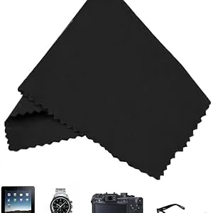 ECO-FUSED Microfiber Cleaning Cloths - 12 Pack - 6 x 7 inch (Black/Grey (12 Pack)) - microfiber cleaning cloth reusable washable lint free soft smudge free
