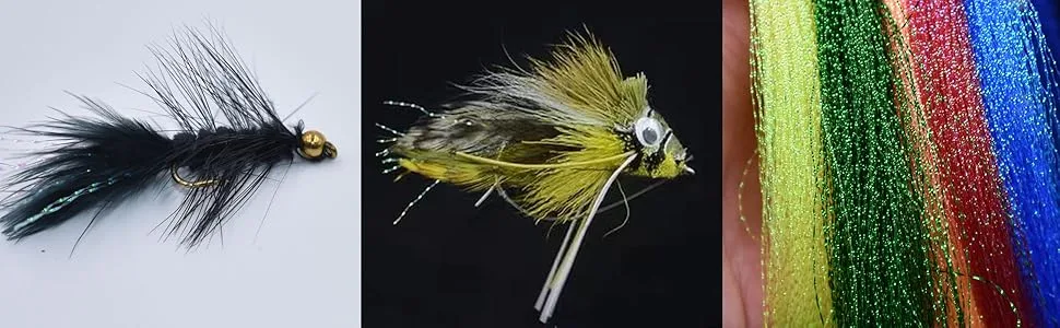 PHECDA PROFLY 10 Pack Crystal Flash Line Fly Tying Material for Fishing Lure Flies 10 Colors Crystal Flash-SET A - product information 1