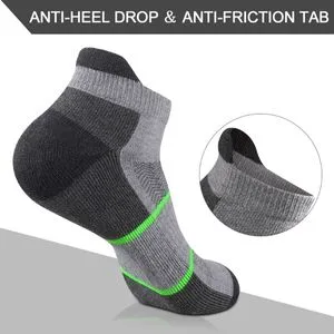 COOVAN Mens Ankle Socks Athletic Tab Running Low Cut 6 Pairs Breathable Cushion Sock with Ankle Support 6 Pack White - product information 4