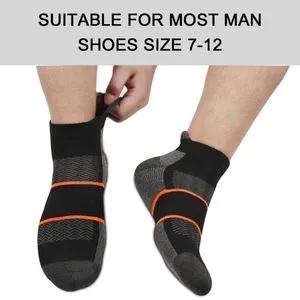 COOVAN Mens Ankle Socks Athletic Tab Running Low Cut 6 Pairs Breathable Cushion Sock with Ankle Support 6 Pack White - product information 5