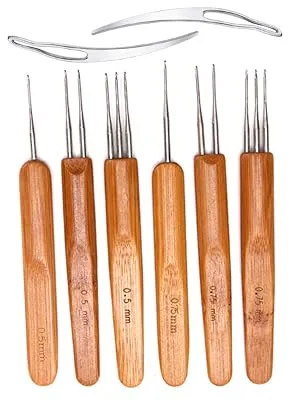 Dreadlock Crochet Needle 6 Crochet Hooks for Hair 2 Interlocking Tool for Locs Crochet Needle for Dreadlocks Hair Crochet Hook with Case 6 Hooks - dreadlock crochet hooks