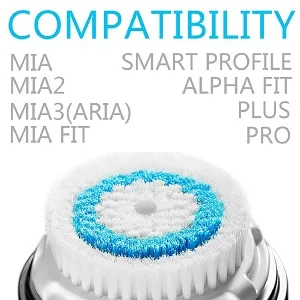 Brushot 2 Pack Deep Pore Compatible Brush Head Replacement for Mia 1 Mia 2 Mia 3 Alpha Fit Smart Profile Uplift and Alpha Fit X 2 Count - 3456