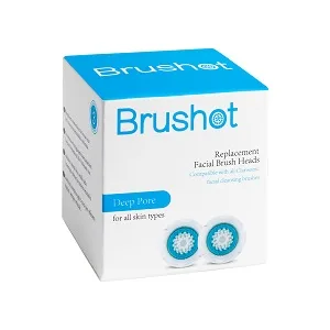Brushot 2 Pack Deep Pore Compatible Brush Head Replacement for Mia 1 Mia 2 Mia 3 Alpha Fit Smart Profile Uplift and Alpha Fit X 2 Count - Box-2