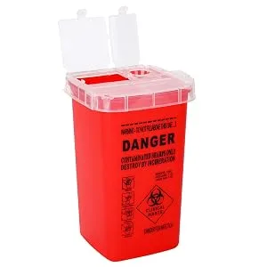 DOWEI Sharps Disposal Container 5 Pack Biohazard Needle Disposal Container 1 Quart Size for Supplies Accessories - Sharps Box