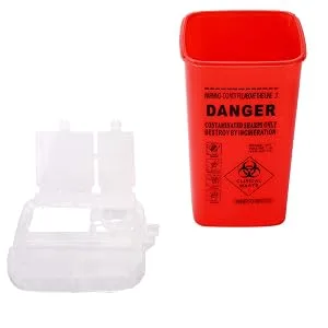 DOWEI Sharps Disposal Container 5 Pack Biohazard Needle Disposal Container 1 Quart Size for Supplies Accessories - Sharps Box