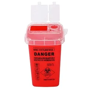 DOWEI Sharps Disposal Container 5 Pack Biohazard Needle Disposal Container 1 Quart Size for Supplies Accessories - Sharps Box