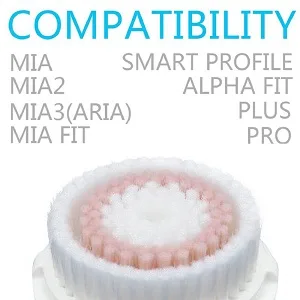 Brushot 2 Pack Compatible Radiance Brush Head Replacement for Mia 1 Mia 2 Mia 3 Alpha Fit Smart Profile Uplift and Alpha Fit X 2 Count - 33333
