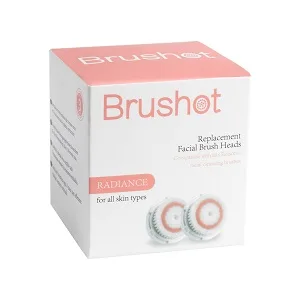 Brushot 2 Pack Compatible Radiance Brush Head Replacement for Mia 1 Mia 2 Mia 3 Alpha Fit Smart Profile Uplift and Alpha Fit X 2 Count - Box 1
