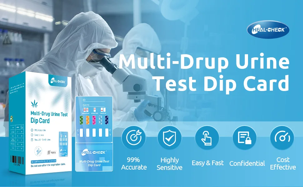Multi-Drug Urine Test Screen Dip Card 5 Panel at Home Instant Drug Tests Kit-5 Pack - 5-in-1 Dip Card