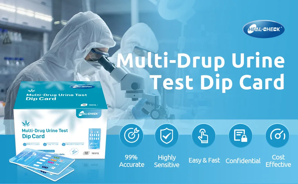 Multi-Drug Urine Test Screen Dip Card 5 Panel at Home Instant Drug Tests Kit-10 Pack - 99% Accurate-10 Tests