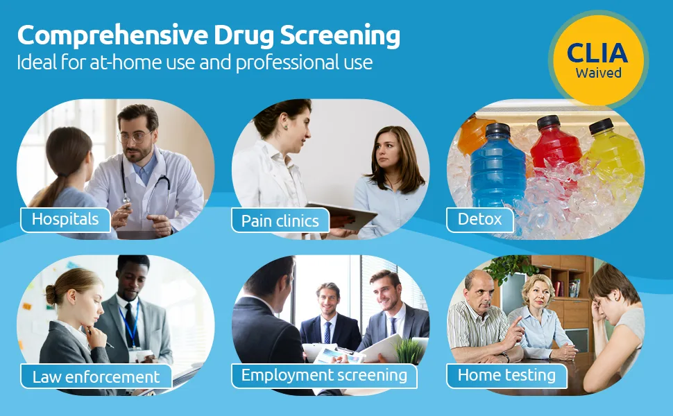 Multi-Drug Urine Test Screen Dip Card 5 Panel at Home Instant Drug Tests Kit-10 Pack - Detox