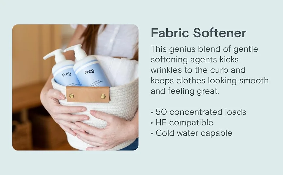 FREY Natural Liquid Fabric Softener - 2 Pack Fabric Conditioner Keeps Clothing Looking Feeling and Smelling Better (Cedarwood/Bold Fragrance) - detergent, natural, ingredients, fragrance, HE compatible, cold water, concentrated, detergent, wash