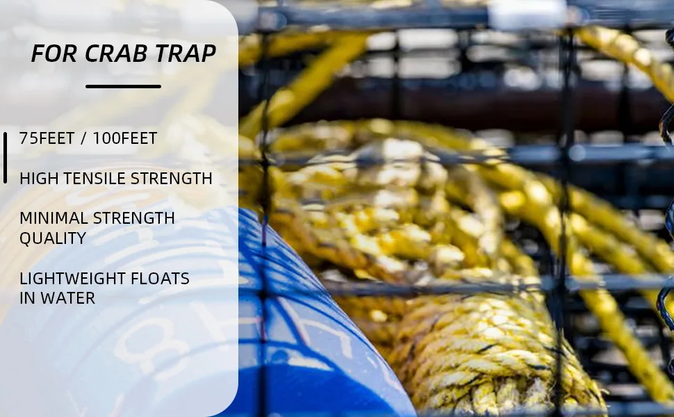 SF Poly Crab Line Floating Blue/Yellow 100FT 300FT for Crab Trap Saltwater Blue-1 Pack 1/4 in Dia-100 FT - product information 2