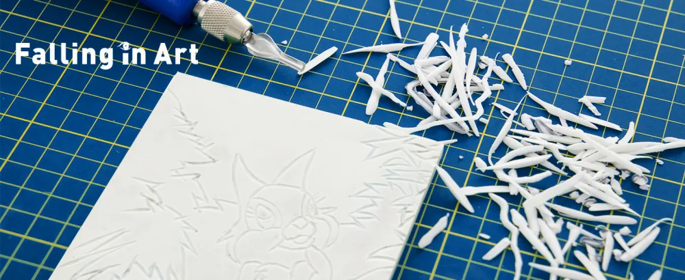 Falling in Art White Rubber Carving Block 6" x 6" Easy Cut Lino Blocks Soft Linoleum Block for Printmaking Stamps Crafts(4 Pack) 6'' x 6'' 4 Pack - WHITE LINOCUT BLOCK