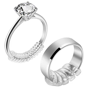 ARCUAT Ring Sizer Adjuster for Loose Rings 12 Pack 4 Sizes Invisible Clear Silicone Ring Guard for Women Men Ring Resizer Tightener Spacer Fitter for Too Big Ring Make Ring Smaller without Resizing - ring adjuster a+2