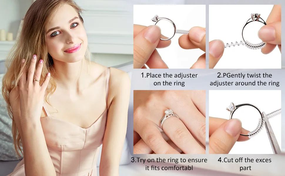 ARCUAT Ring Sizer Adjuster for Loose Rings 12 Pack 4 Sizes Invisible Clear Silicone Ring Guard for Women Men Ring Resizer Tightener Spacer Fitter for Too Big Ring Make Ring Smaller without Resizing - ring adjuster a+5
