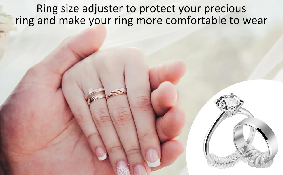 ARCUAT Ring Sizer Adjuster for Loose Rings 12 Pack 4 Sizes Invisible Clear Silicone Ring Guard for Women Men Ring Resizer Tightener Spacer Fitter for Too Big Ring Make Ring Smaller without Resizing - ring adjuster a+6