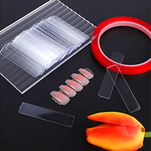 150 Pcs Transparent Nail Stand Nail Art Display Stand Press On Nails Packaging Fake Nails Display Stand with 2 Rolls Double Sided Tapes for Salon Home Office Decor - product information 4