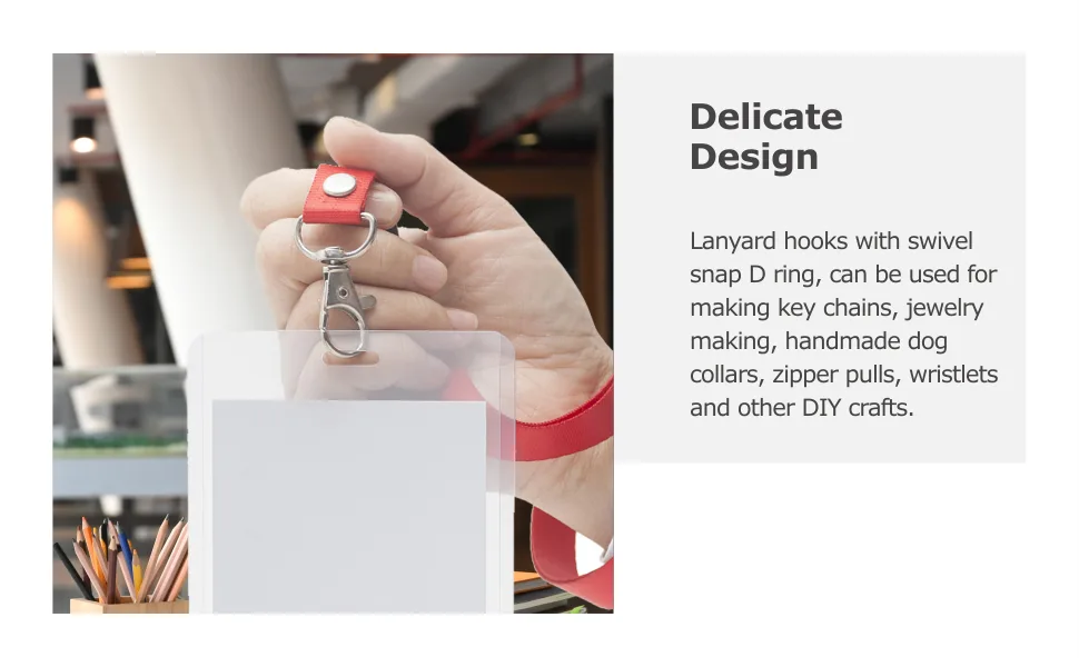 80 Pack Silver Lanyard Swivel Snap D Ring Hooks for Crafts and Purse Hardware (1.5 L X 0.75 W) - product information 2