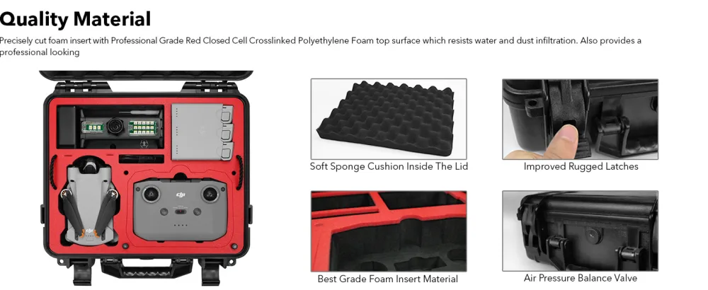 SYMIK A310-MM3DL Dual Layer Waterproof Hard Carrying Case for DJI Mini 3 Pro Drone/Fly More Combo with DJI RC or RC-N1 Remote Fits Tablet Holder Landing Pad iPad Rugged Professional Case - SYMIK A310-MM3DL Dual Layer Waterproof Hard Carrying Case for DJI Mini 3 Pro Drone/Fly More Combo
