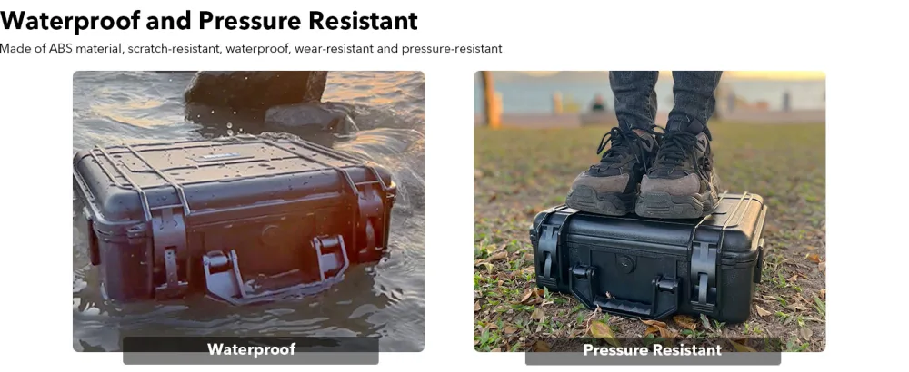 SYMIK A310-MM3DL Dual Layer Waterproof Hard Carrying Case for DJI Mini 3 Pro Drone/Fly More Combo with DJI RC or RC-N1 Remote Fits Tablet Holder Landing Pad iPad Rugged Professional Case - SYMIK A310-MM3DL Dual Layer Waterproof Hard Carrying Case for DJI Mini 3 Pro Drone/Fly More Combo