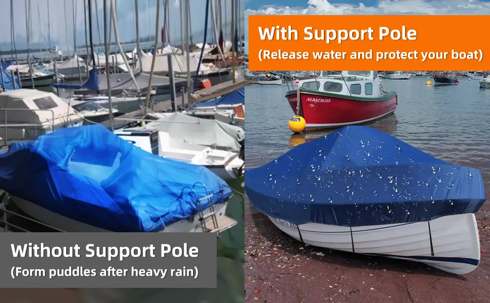 Tuszom Boat Cover Support Pole 2 Pack with Straps Storage Bag Sandbag - boat cover support pole