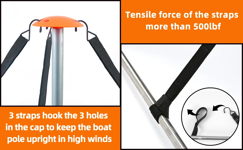 Tuszom Boat Cover Support Pole 2 Pack with Straps Storage Bag Sandbag - boat cover support pole