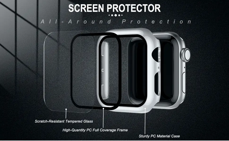 GEAK 2 Pack Hard PC Case Compatible with Apple Watch Case 38mm Full Coverage Bumper Protective Case with Screen Protector for iWatch Series 3/2/1 Black/Pink 38 mm Black/Pink - product information 2