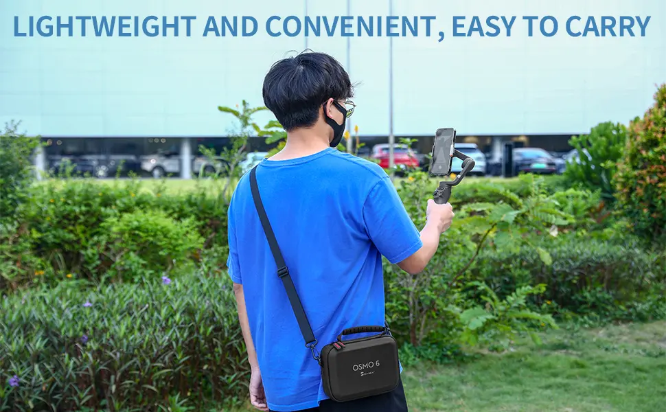 Skyreat Osmo Mobile 6 Case PU Leather Portable Storage OM 6 Case Shoulder Bag for DJI OM 6 Smartphone Gimbal Stabilizer Accessories - dji osmo mobile 6 case