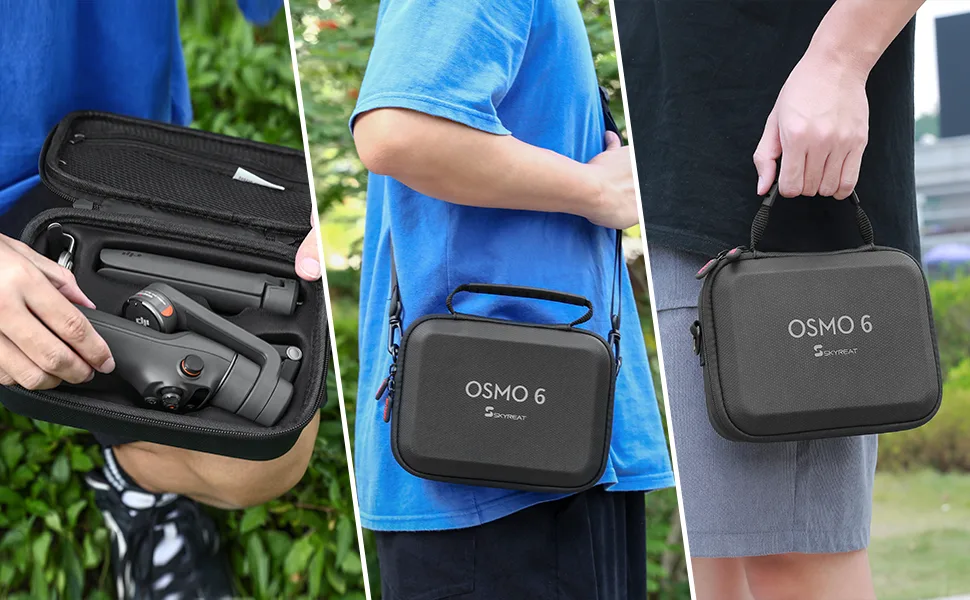 Skyreat Osmo Mobile 6 Case PU Leather Portable Storage OM 6 Case Shoulder Bag for DJI OM 6 Smartphone Gimbal Stabilizer Accessories - dji osmo mobile 6 shoulder bag