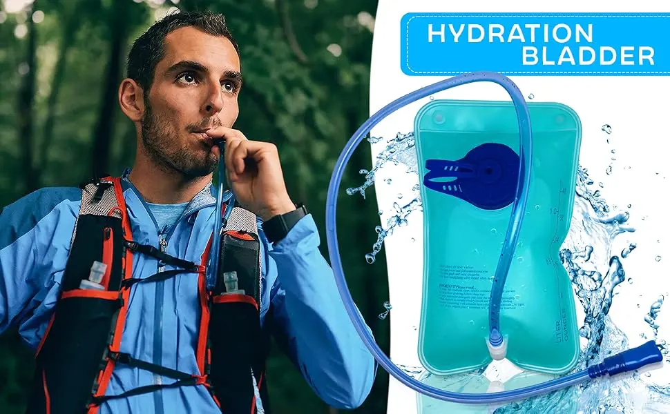 1L Hydration Bladder Backpack for Hiking - Reusable Camping Water Container Cycling Storage Bottle Leak Proof Water Bladder Reservoir Bladder - Cycling Water Backpack Army Hydration Bladder KSI - hydration pack hydration bladder water bladder camel backpack hydration pack camelbak bladder
