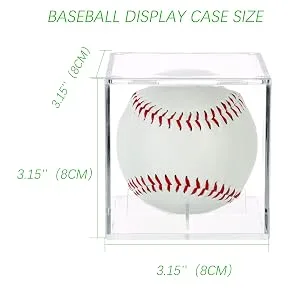 TERDEWE 2 Pack Stackable Baseball Display Case UV Protected Acrylic Baseball Boxes for Display Clear Display Case Baseball Cube Memorabilia Display Protector Official Baseball Autograph Display Case - Baseball display case size
