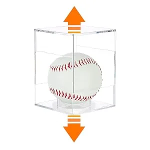 TERDEWE 2 Pack Stackable Baseball Display Case UV Protected Acrylic Baseball Boxes for Display Clear Display Case Baseball Cube Memorabilia Display Protector Official Baseball Autograph Display Case - Easy to use