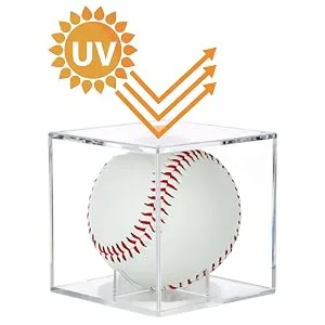 TERDEWE 2 Pack Stackable Baseball Display Case UV Protected Acrylic Baseball Boxes for Display Clear Display Case Baseball Cube Memorabilia Display Protector Official Baseball Autograph Display Case - UV protection