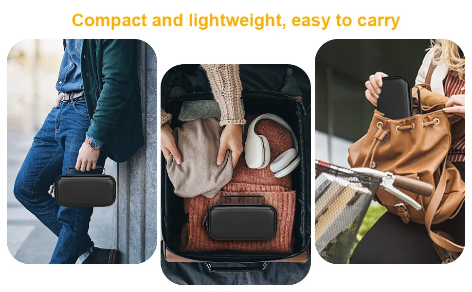 Canboc Hard Travel Case for Portable Nebulizer Machine for Adults and Kids Handheld Nebulizer Bag Mesh Pocket fit Medication or Other Essentials Black (Case Only) - Asthma inhaler holder