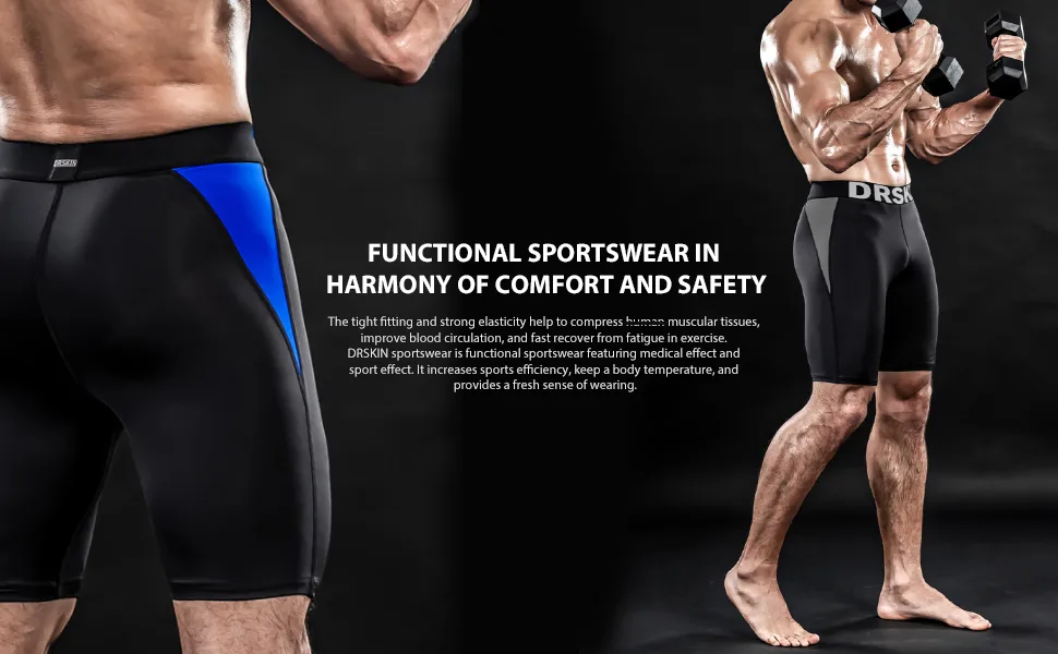 DRSKIN Men's 6 4 3 or 1 Pack Compression Shorts Pants Sports Running Tights Active Baselayer Line (Black+camo-(gray+red+black) 4pack Large - product information 4