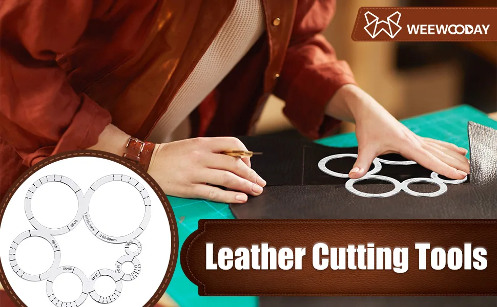 Leather Cutting Tools Corner Cutting Ruler Metal Circle Template Leather Corner Punch Round Leather Corner Cutting Ruler for Leather Projects LeatherCraft DIY Tool (Basic Style 1 Pack) - product information 1