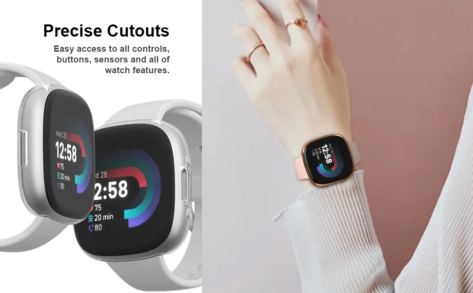 12 Pack Case for Fitbit Versa 4/Fitbit Sense 2 with Screen Protector Haojavo Soft TPU Full Protective Cover Ultra-Thin Scratch Resistant Slim Fit Plated Bumper for Fitbit Versa 4 Sense 2 Accessories - for fitbit sense 2 accessories