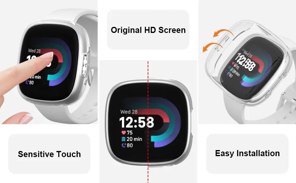 12 Pack Case for Fitbit Versa 4/Fitbit Sense 2 with Screen Protector Haojavo Soft TPU Full Protective Cover Ultra-Thin Scratch Resistant Slim Fit Plated Bumper for Fitbit Versa 4 Sense 2 Accessories - for fitbit versa 4 cover